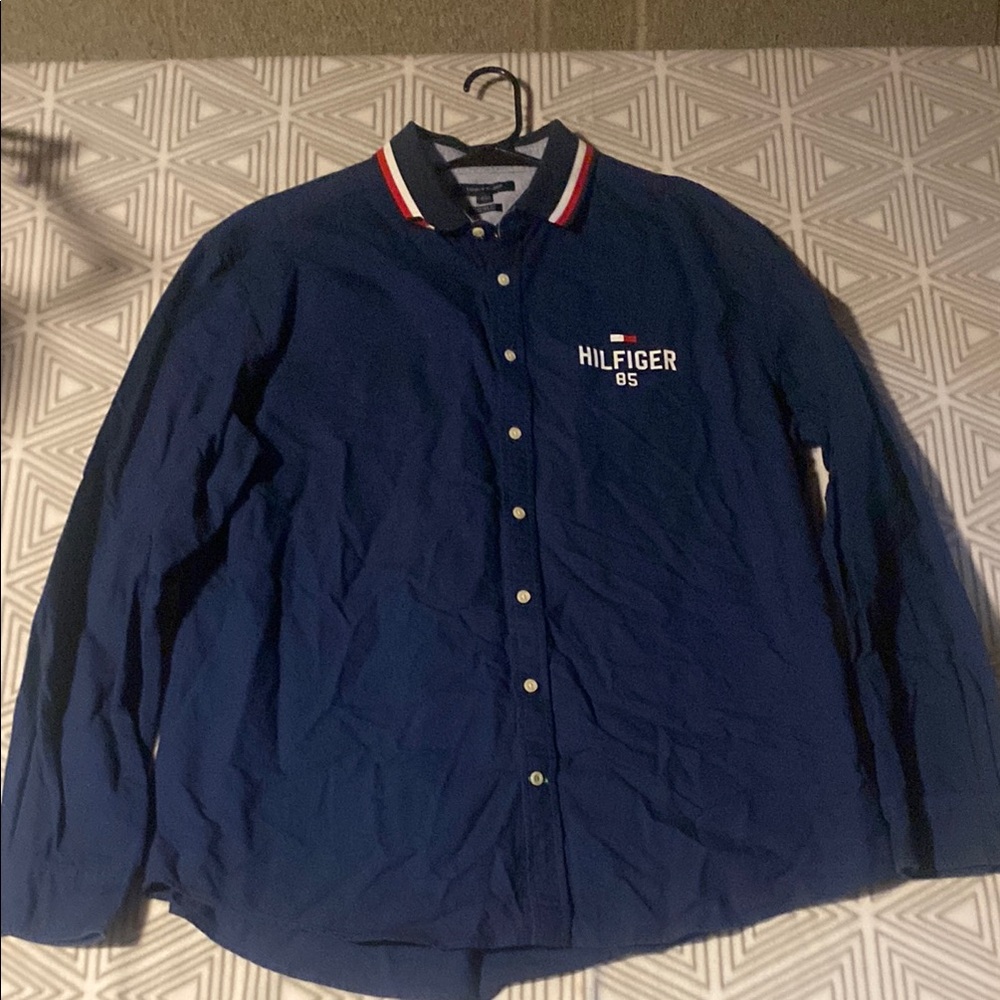 Tommy Hilfiger Blue‎ Dress Shirt with Classic Polo Collar